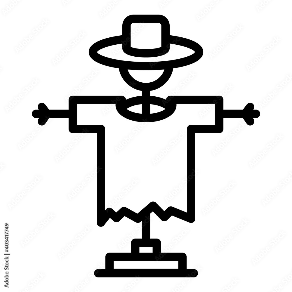 Farm scarecrow icon. Outline farm scarecrow vector icon for web design isolated on white background Farm scarecrow icon. Outline farm scarecrow vector icon for web design isolated on white background