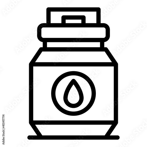 Farm milk can icon. Outline farm milk can vector icon for web design isolated on white background