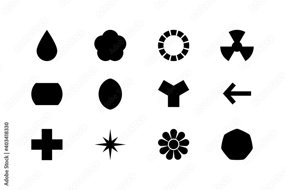 12 basic shapes silhouette