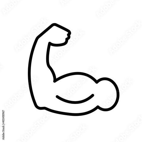 Flexing bicep muscle strength. Vector