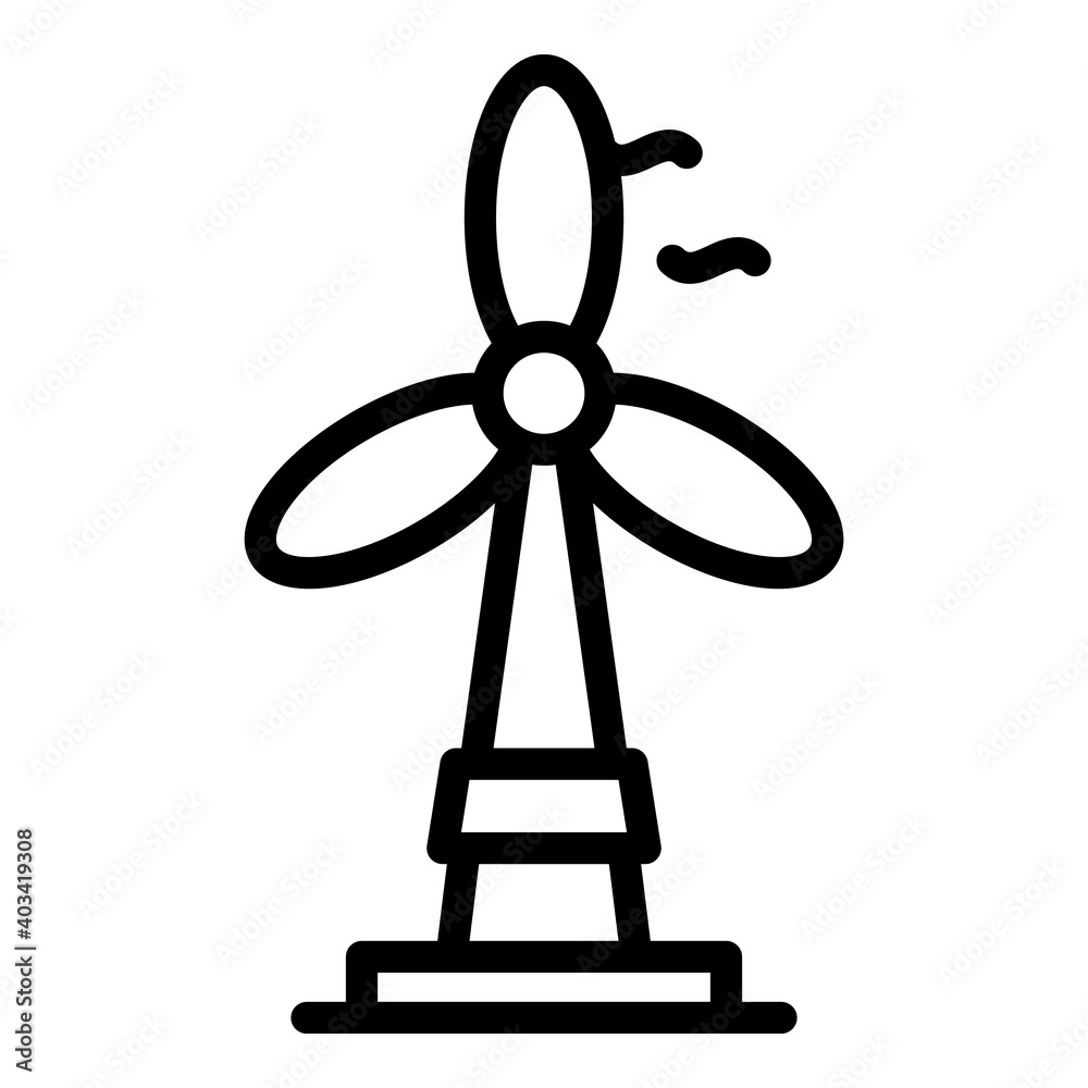 Wind turbine icon. Outline wind turbine vector icon for web design isolated on white background Wind turbine icon. Outline wind turbine vector icon for web design isolated on white background