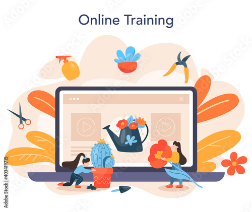 Florist online service or platform. Creative occupation in floral