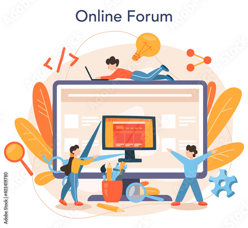Front-end development online service or platform. Website