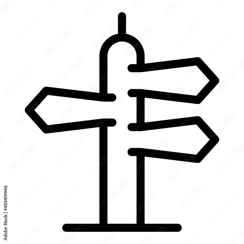 City direction indicator icon. Outline city direction indicator vector icon for web design isolated on white background City direction indicator icon. Outline city direction indicator vector icon for web design isolated on white background
