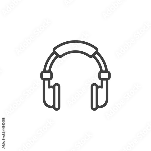 Headphones line icon. linear style sign for mobile concept and web design. Headphone outline vector icon. Symbol, logo illustration. Vector graphics