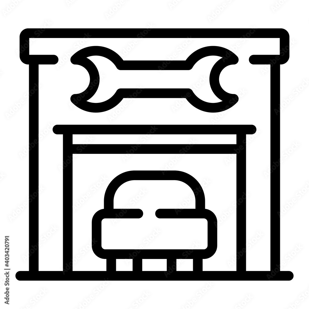 Car repair service icon. Outline car repair service vector icon for web design isolated on white background