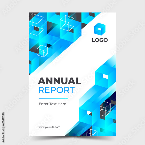 Blue Geometric Annual Report Cover