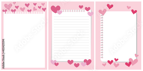 Love & Valentine's day concept. Heart symbol decoration illustration for frames, Heart decoration card design. Vector illustration. バレンタインデザイン、バレンタイン背景イラスト、バレンタインカードイラスト、ハートイラストデザイン