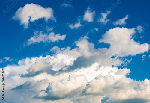 White clouds on the blue sky