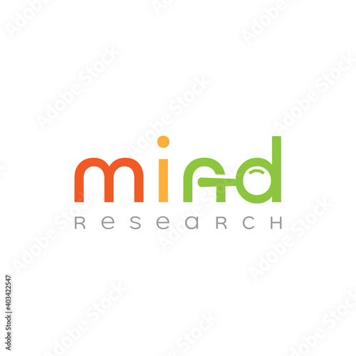 Mind logo design, modern sign playful color, creative symbol for education research business template vector 