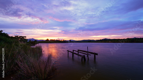 sunset on the lake