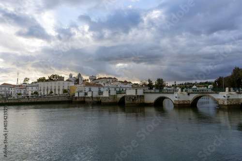 view of the old city center of historic Tavira