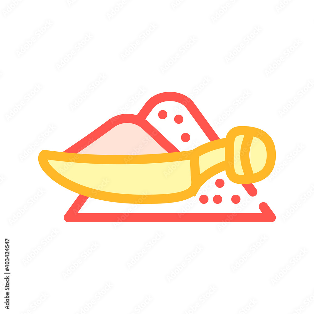 pile of hot peppers with measuring spoon color icon vector illustration pile of hot peppers with measuring spoon color icon vector illustration