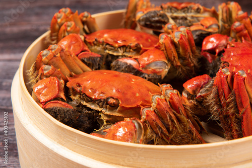 steamed chinese mitten crab, shanghai hairy crab