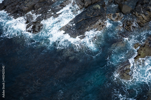  Lofoten Islands. Waves beating against the rocks.