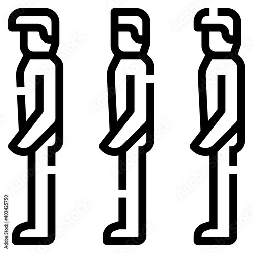 Physical distancing icon for web element , webpage, application, card, printing, social media, posts etc.