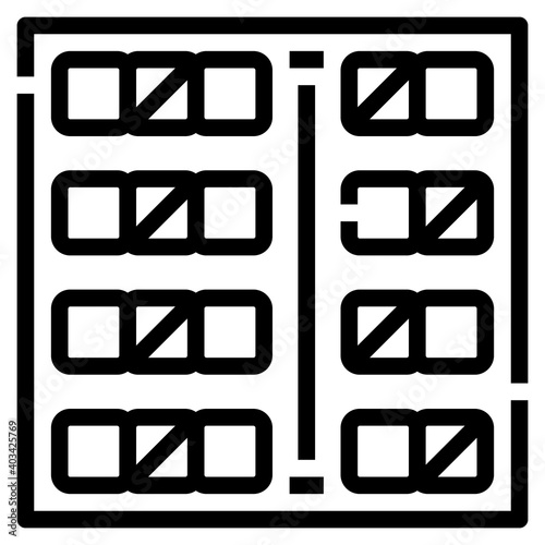 Seat icon for web element , webpage, application, card, printing, social media, posts etc.