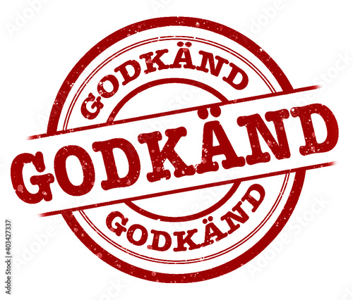 Godkänd stämpel transparent röd