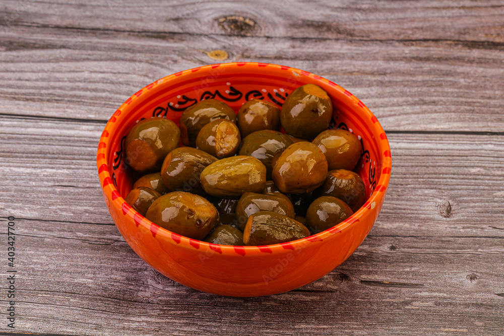 Marinated feijoa in the bowl