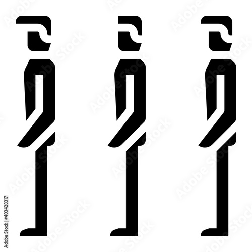 Physical distancing icon for web element , webpage, application, card, printing, social media, posts etc.