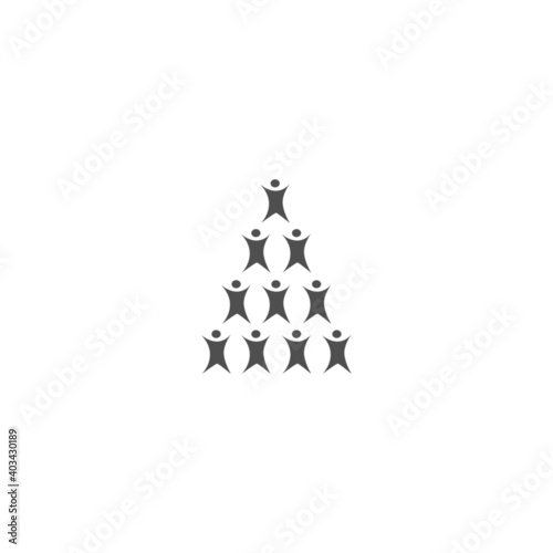 Abstract people triangle, people hierarchy, sign, symbol, art isolated on white