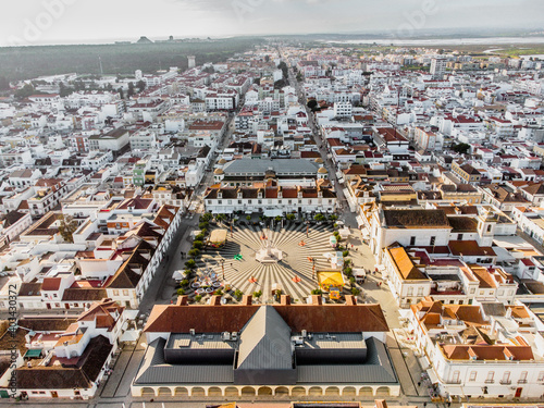 Aerial view of Vila Real de Santo Antonio, south of Portugal