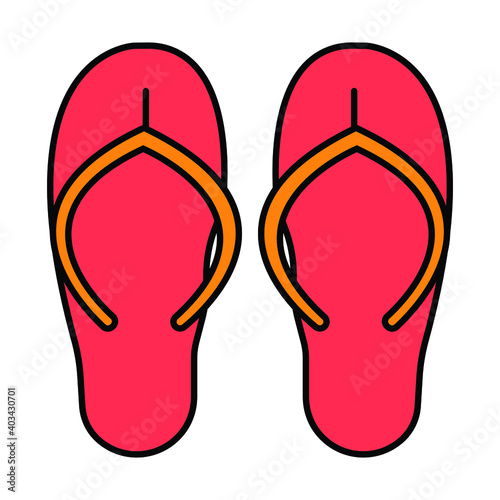 summer flip-flops polka dots, stripes, beach shoes, vector