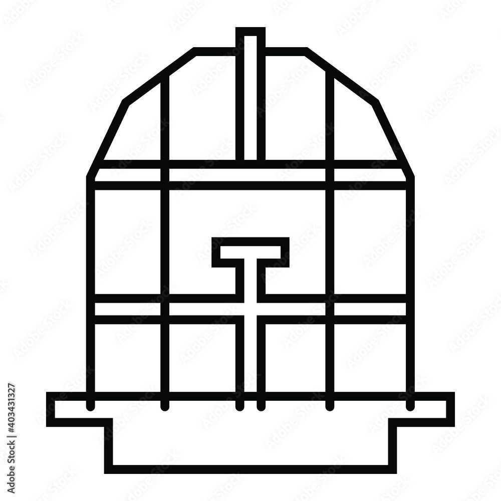 Black silhouette. Bird cage icon. Flat vector