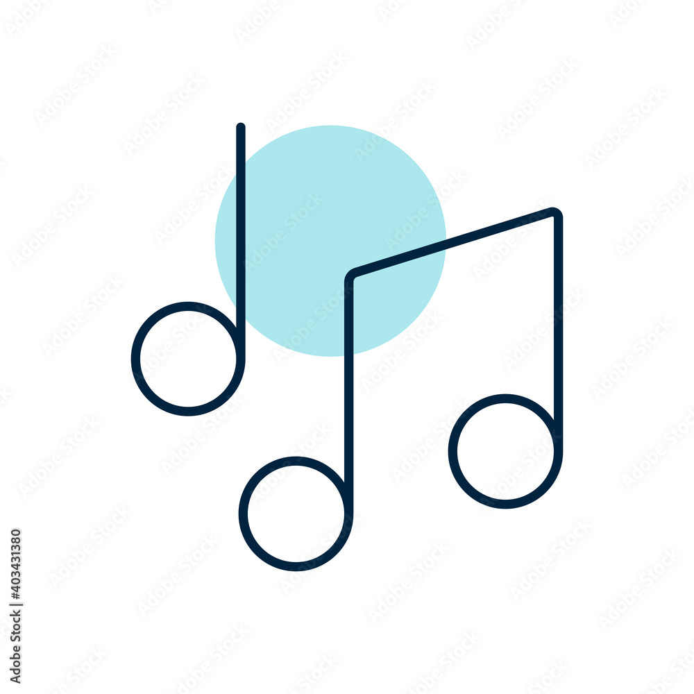 Music notes, song, melody or tune flat vector icon Music notes, song, melody or tune flat vector icon