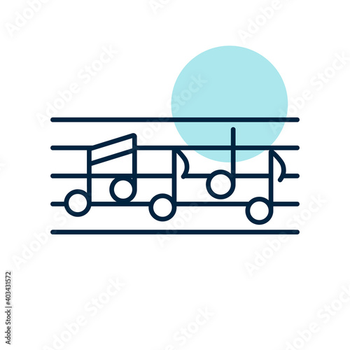 Stave and music notes vector icon