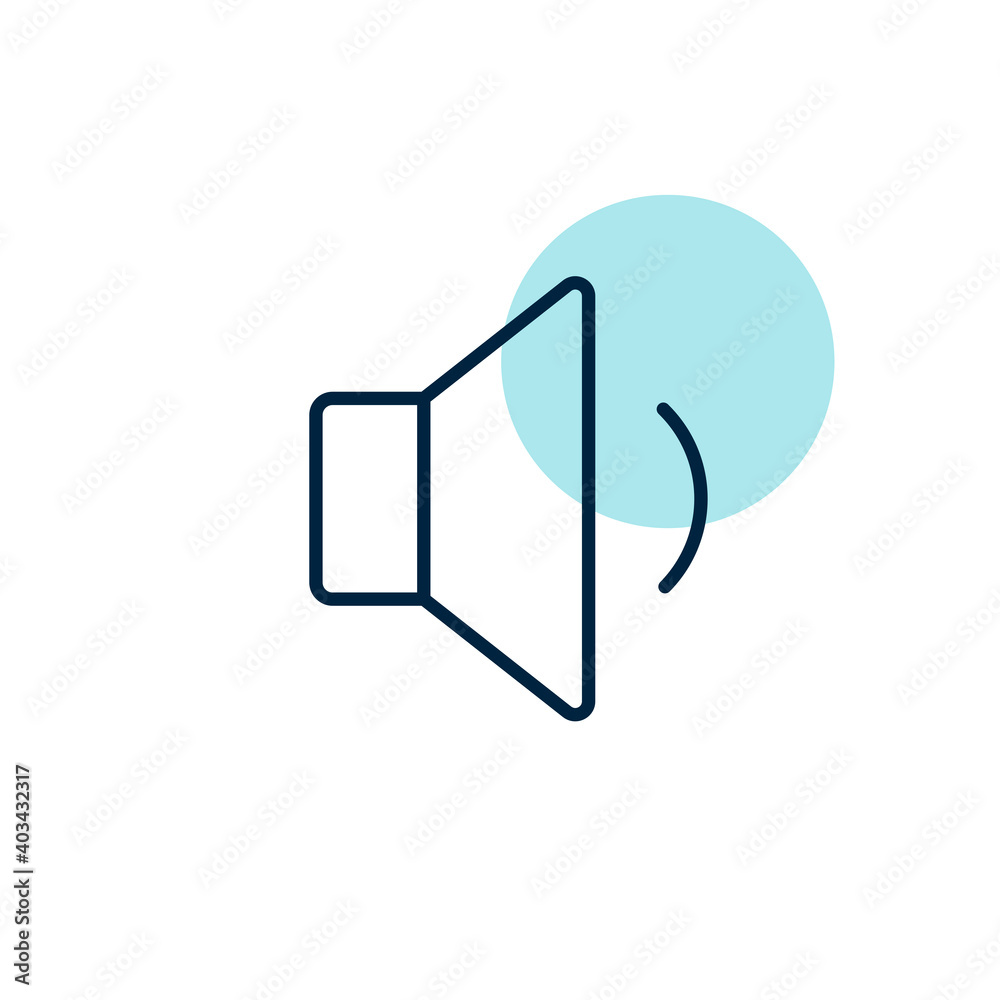 Minimum volume sound music vector flat icon Minimum volume sound music vector flat icon