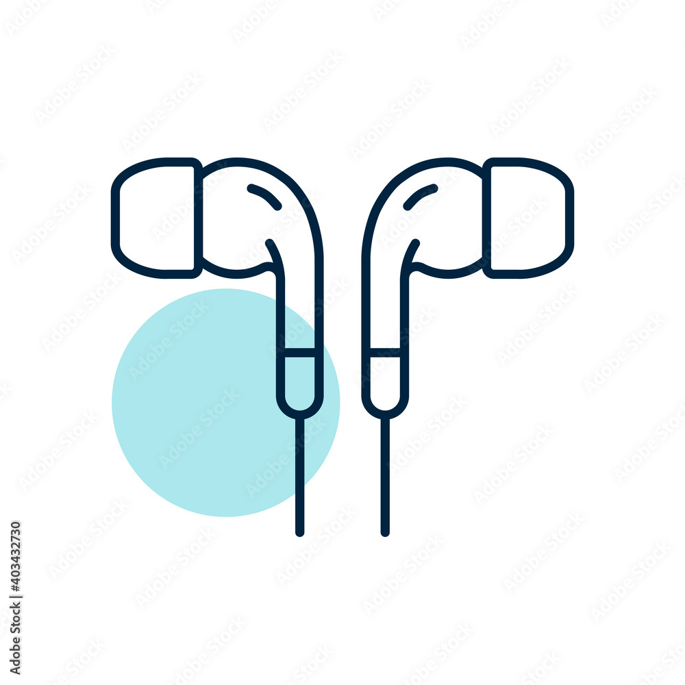 Earbuds headphone vector flat icon