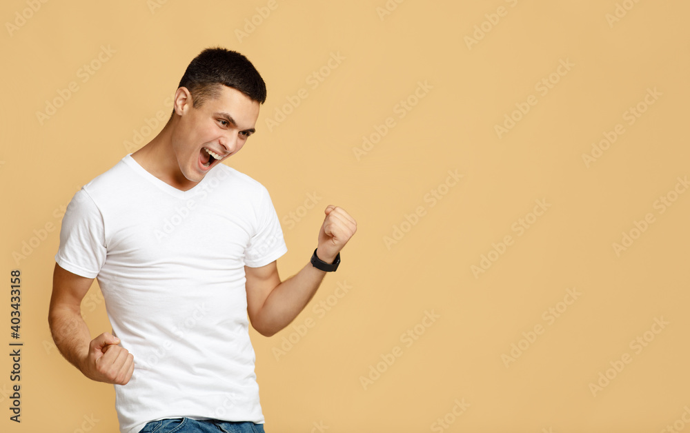 Happiness, expression of success, victory and good luck in business Happiness, expression of success, victory and good luck in business