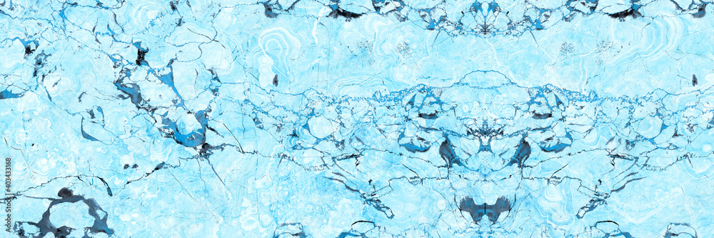 Aqua blue Calacatta Quartzite Slab from Italy, blue marble texture with polished surface, close up blue surface texture of elegance stone used for background. polished natural sky marbel stone slab.