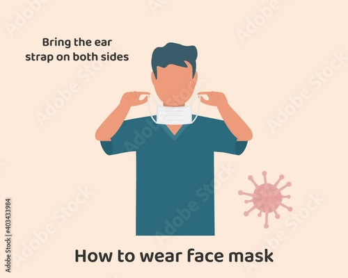 How to wear the mask correctly. The man presenting the correct method of wearing a mask, To reduce the spread of germs, viruses, and bacteria. Video about wear the mask