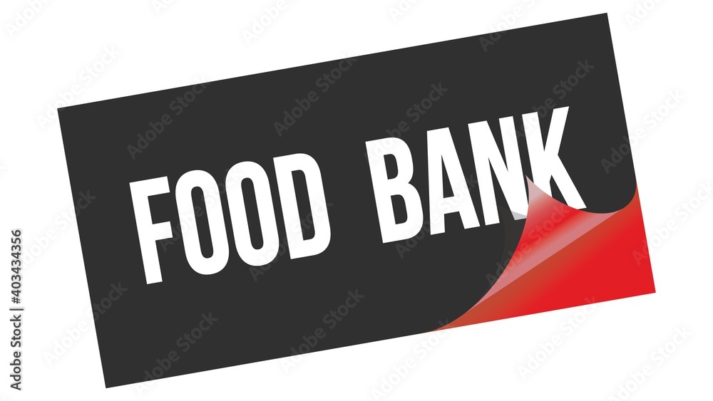 FOOD BANK text on black red sticker stamp. FOOD BANK text on black red sticker stamp.