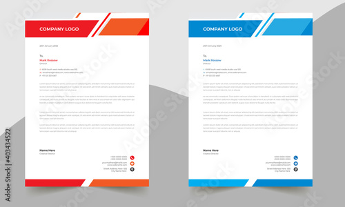Letterhead Design Template A4 Size print Ready with Color variation 