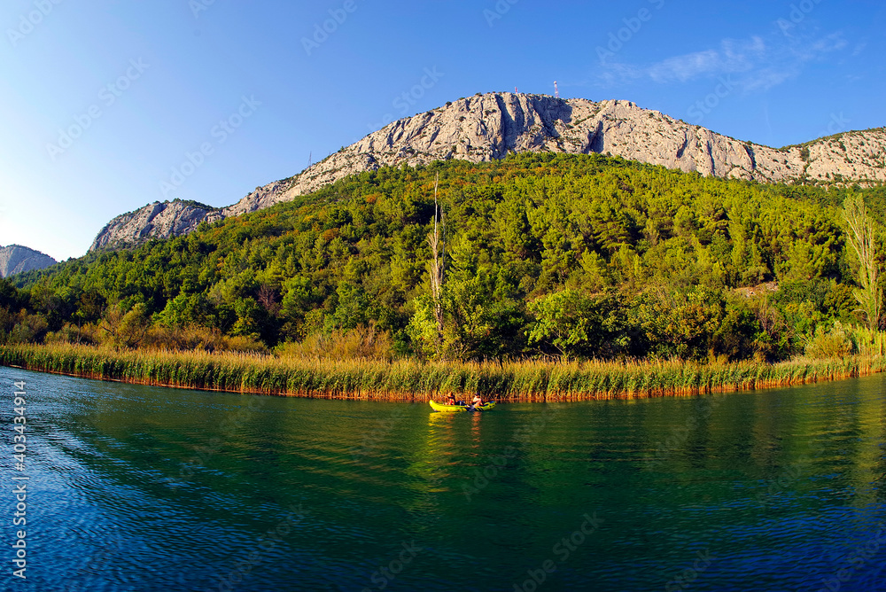 Boat trip on Cetina river near Omis, Croatia, Europe