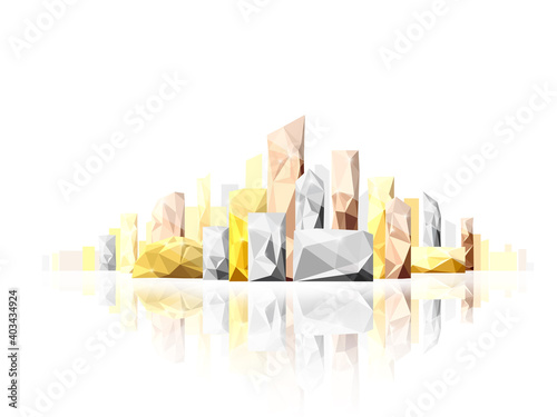 Abstract geometric shape economic prosperous and rich city seems to create by stone concrete cement or metal vector illustration graphic EPS 10