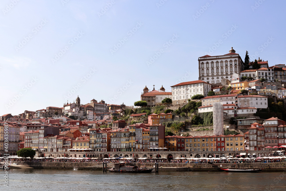 Oporto, Portugal  August 18, 2018. City seen from the Duero River
