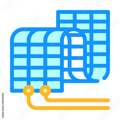 flexible solar panel color icon vector illustration