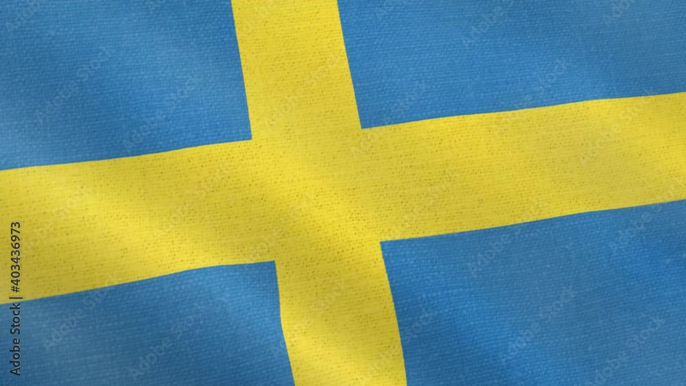 Sweden flag wind blowing full frame background