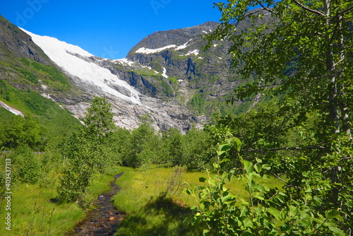 Bøyabreen glacier, Brevatnet, Sognal, Vestland, Norway photo