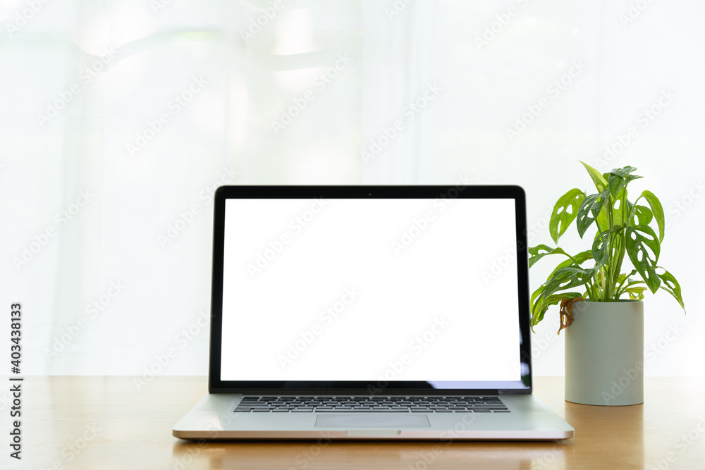 Isolated with clipping path of mock up blank screen in a modern laptop. Isolated with clipping path of mock up blank screen in a modern laptop.