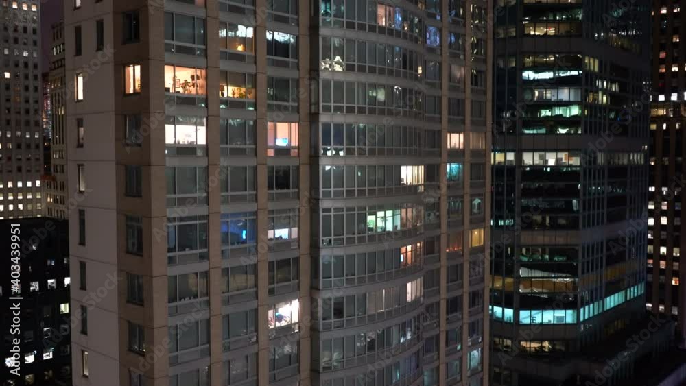 Gorgeous Night Time Views of Skyscraper Buildings from the 18th Floor in New York City