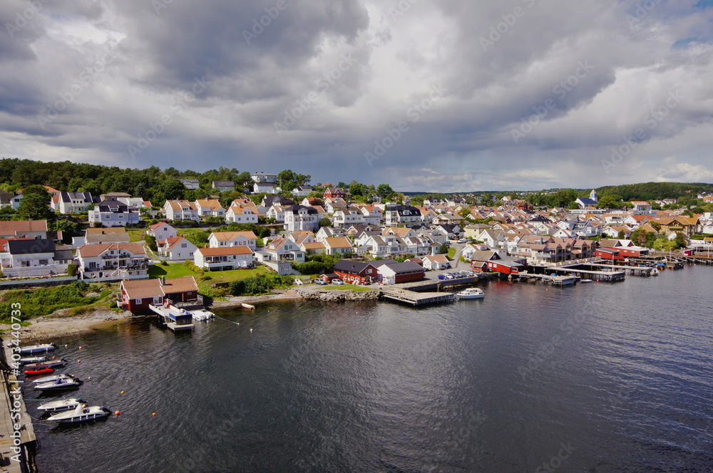 Langesund,  Bamble Municipality, Vestfold og Telemark, Norway - ferry terminal from from Hirtshals (Denmark)