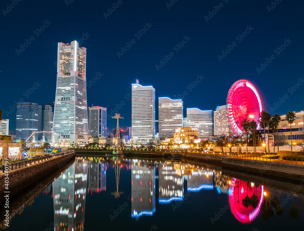 Naklejka premium 横浜ベイエリア 夜景