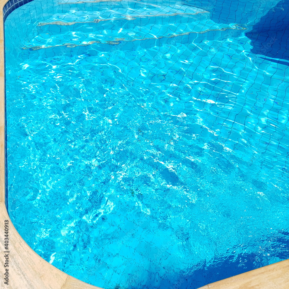 blue pool water on Brazilian farm house