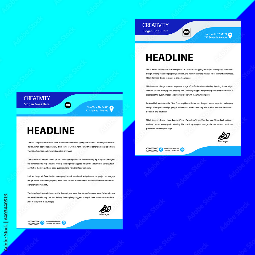 Obraz premium Business style letter head templates for your project design, Vector illustration.