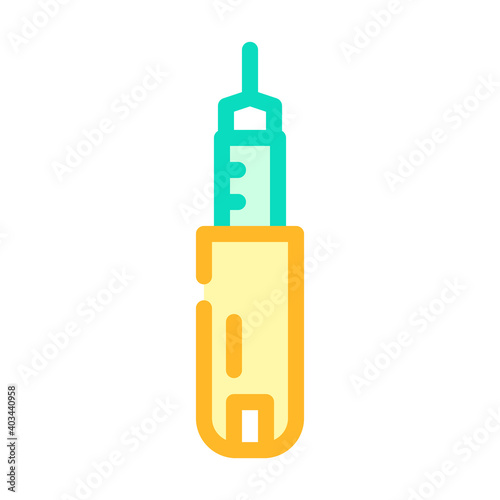 injector insulin color icon vector illustration color